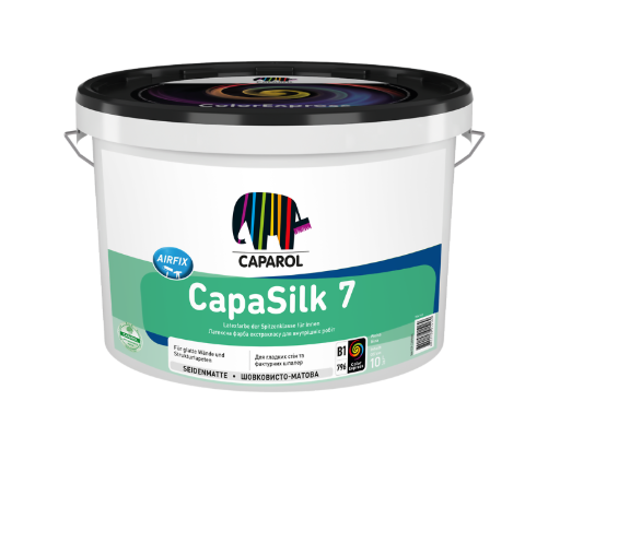 Фарба латексна водоемульсійна Caparol CapaSilk 7 E.L.F. В1 шовковистий мат білий 2,5 л